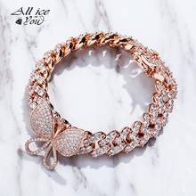 ALLCIEONYOU 12mm Miami Cuban Butterfly Bracelet Iced Micro pave Cubic Zirconia Hip Hop Rock Fashion Jewelry For Women Gift 2024 - buy cheap