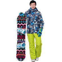 Marnski terno masculino, jaqueta e calça quentes, para inverno, ar livre, à prova d'água, à prova de vento, traje de neve masculino, macacão para snowboard 2024 - compre barato