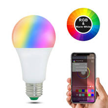 Smart E27 LED RGB Bulb 15W 110V 220V Bluetooth Lamp 20 Modes Dimmable B22 RGB Light Bulb Music Voice Control For Home Decoration 2024 - buy cheap