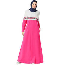 Женское платье на Ближнем Востоке, арабское, с надписями, платье с принтом, мусульманское, Дубайская, для молитвы, сшитое, многоцветное, с карманами, с длинным рукавом, платье 2024 - купить недорого