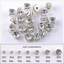Diamantes de imitación en Base de garra, accesorios para coser cristales con Base plateada, manualidades, bolsa de ropa, vestidos de boda 2024 - compra barato
