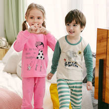TUONXYE-Conjunto de pijamas de algodón para niños y niñas, ropa de dormir con dibujos de animales, para el hogar 2024 - compra barato