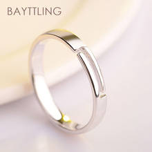 BAYTTLING SSilver Color Fine Glossy Open Ring For Woman Men Fashion Charm Wedding Jewelry Gift 2024 - buy cheap