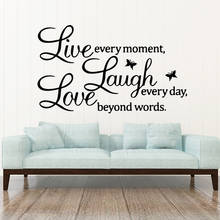 Funny live every moment Text Home Decor Modern Acrylic Decoration For Kids Rooms Diy Home Decoration Waterproof Wall Art Decal 2024 - buy cheap