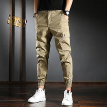 Summer Fashion Khaki Cargo Pants Men Korean Style Casual Cotton Ankle-Length Trousers 2024 - buy cheap