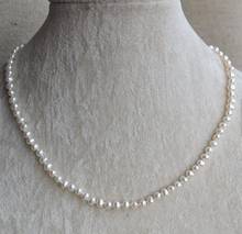 Unique Pearls jewellery Store White Pearl Necklace Small Size 4MM White Color Genuine Freshwater Pearl Necklace 2024 - buy cheap