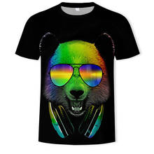 New Cool cartoon funny animals cat glasses T-shirt Men 3d Tshirt Print   Short Sleeve Summer Tops Tees T shirt Male Size-6XL 2024 - buy cheap