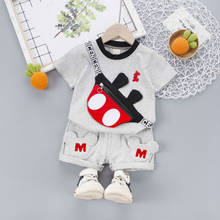 Bebê meninos meninas conjuntos de roupas verão crianças dos desenhos animados mickey minnie infantil conjuntos de roupas t camisa + calças curtas conjunto 2024 - compre barato