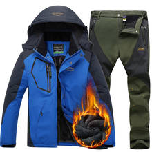 Traje de esquí a prueba de viento para hombre, chaqueta de esquí y pantalones impermeables, ropa de nieve, esquí y snowboard, Invierno 2024 - compra barato