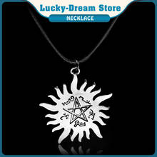 New Arrival Supernatural Personality Symbol Star Statement Pendant Necklace Dean Winchester Vintage Rope Leather Necklace Gifts 2024 - buy cheap