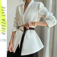 2020 Autumn Women's White Blazer Office Lady  Classic Solid  Slim Suits Jacket  Female Formal Outwear 2024 - buy cheap