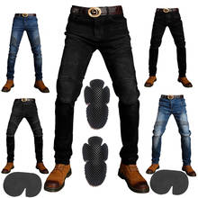 Calça jeans masculina de proteção para motocicleta, equipamento de proteção, para andar de moto, motocross 2024 - compre barato