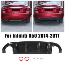 Car Rear Bumper Diffuser Splitter Lip For Infiniti Q50 2014-2017 Car Carbon Fiber Look Rear Bumper Lower Protection 2024 - buy cheap