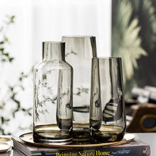 Vaso de vidro para decoração criativa, vaso nórdico para casa hidropônico de flores secas, terrário moderno para sala de estar 2024 - compre barato