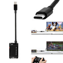 1pc preto USB-C tipo c para hdmi adaptador usb 3.1 cabo para mhl android telefone tablet usb3.1 c para hdmi adaptador 2024 - compre barato