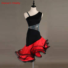Vestido para dança latina, vestido feminino diamante para dança, vestido para dança latina feminino samba tango 2024 - compre barato