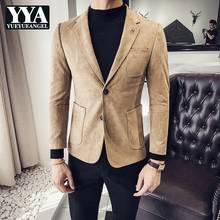 Blazer de camurça masculino, jaqueta formal para homens primavera outono plus size 4xl 2024 - compre barato