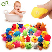 13 Pcs Cute Animals Swimming Water Toys Colorful Soft Rubber Float Squeeze Sound Squeaky Bathing Toy For Baby Bath Toys GYH 2024 - купить недорого