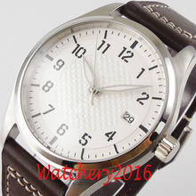 40mm Corgeut white dial Sterile SS luminous date NH35 automatic movement mens watch 2024 - купить недорого