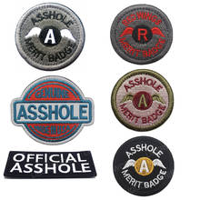 Official Asshole Merit Patch Funny Badge Embroidered Military Tactical Biker Applique Hook Loop Emblem 2024 - buy cheap