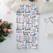 2022 Women's Pencil Skirts letters Printed Graphic Summer Autumn High Waist  Slit Tube faldas Woman Stretch Skirt Female 2024 - buy cheap