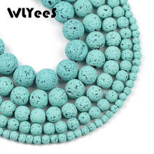 WLYeeS Mint green Rock Lava Beads Natural Stone 4 6 8 10 12MM Pick SIZE Round Loose Spacer Beads for Jewelry Bracelet Making DIY 2024 - buy cheap