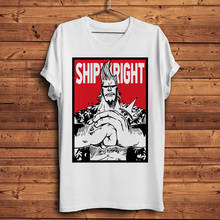 Camiseta de anime engraçada shipight, camiseta masculina branca de manga curta, camiseta casual unissex de um pirata acgn, camiseta streetwear 2024 - compre barato
