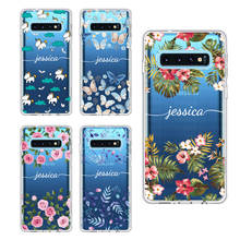 Персонализированный пользовательский оригинальный цветочный чехол для телефона Samsung Galaxy Note 8 9 10 A7 A8 S8 S9 S10 S20 Plus Мягкий защитный чехол 2024 - купить недорого