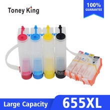 Toney King-Kit de sistema de tinta continua para impresora HP 655 XL, Deskjet para HP, Advance 3525, 4615, 4625, 5525, 6520, con Chip de reinicio 2024 - compra barato