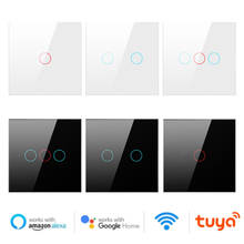 Tuya EU Wifi Wall Switch, Smart Light Switch,Panel Touch-Sensor Interruptor 1/2/3 Gang Work With Alexa,Google Home 2024 - buy cheap