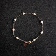 Lii Ji-pulsera de perlas de agua dulce, brazalete de cadena con perlas blancas pequeñas de alto brillo, 14K, GF, joyería delicada para regalo de Año Nuevo 2024 - compra barato