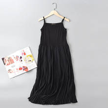 Modal Chiffon Vestidos Women Summer Dress Sweet Black/White Nightgowns Sling Ladie's Nightwear Long Nightshirt New Sleepwear 2024 - buy cheap