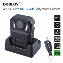 Boblov WA7-D corpo usado mini câmera polícia hd 1296p wearable câmera dvr gravador de vídeo de controle remoto câmera da polícia com doca de carga 2024 - compre barato
