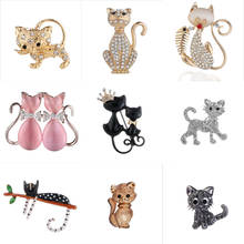 Jingpode broches de gato, elegante, em liga de metal, animais, joias, estilosos, acessórios para casaco, para mulheres, presentes de festa 2024 - compre barato