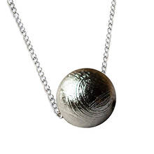 Colar pingente de ferro meteorito natural 7mm, feminino e masculino, corrente de prata 925, joias de miçangas soltas aaaaa 2024 - compre barato