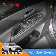 Capa para interruptor de janela de carro, para mitsubishi outlander 2013-2020 lhd, acabamento em adesivo 2024 - compre barato