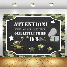 MOCSICKA Army Sign First Birthday Backdrop Tank Boy's 1th Birthday Party Photography Backdrops Custom Birthday Party Banner 2024 - buy cheap