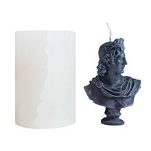 Silicone Mold Apollo Head Candle Mold European Sculpture Portrait Mold Aromatherapy Gypsum Candle Mold 2024 - buy cheap
