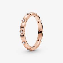 Новое поступление 2020, кольцо из стерлингового серебра 925 пробы с лепестками цветов, кольцо из сверкающего розового золота, кольца для женщин, ювелирные изделия для помолвки, юбилей 2024 - купить недорого