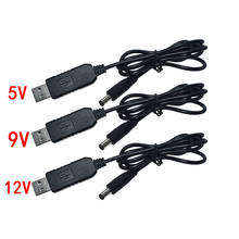 Повышающий кабель питания USB DC 5 В к DC 9 В/12 В Повышающий Модуль USB конвертер адаптер кабель 2,1x5,5 мм разъем 2024 - купить недорого