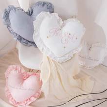 Mountain Nordic Heart Cushion Pillow White Baby Girl Room Decoration Cotton Covered Ruffle Pillow Kids Room Baby Shower Gifts 2024 - buy cheap