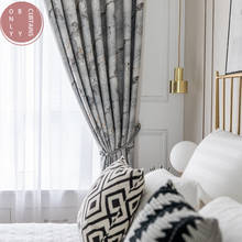 Cortinas blackout estampadas da sala de estar quarto minimalista 2024 - compre barato