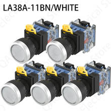 5PCS LA38A-11BN Quality Sliver Contact Push Button Switch On/Off Momentary/Latching 22mm white 2024 - buy cheap