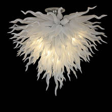 Free Air Freight Pretty Pure White Murano Glass Chandelier Moroccan Light 2024 - buy cheap