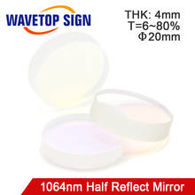 WaveTopSign 1064nm Half Reflect Mirror 20*4mm T=6%-80% Output Mirror Laser Welding Machine Laser Cutting Machine use 2024 - buy cheap