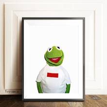 Плакат Kermit с лягушкой для декора детской комнаты, холст, Современная Настенная картина, модная Модульная картина, украшение для дома и комнаты 2024 - купить недорого