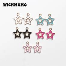 Pendientes colgantes de aleación de Zinc con forma de estrella hueca, accesorios de joyería, 5 colores, 10 unids/bolsa, novedad de 2021 2024 - compra barato