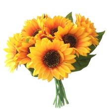 Girassol de haste única 30cm/100 "comprimento flores artificiais, flores solares, crisântemo, cor amarela para peça central de casamento, 11.81 peças 2024 - compre barato