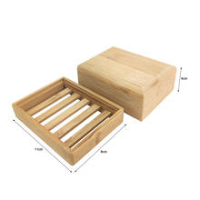 Bandeja de jabón duradera para el baño, soporte de almacenamiento de jabonera de bambú Natural, estante de madera ecológico, cubierta de caja de placa, contenedor 2024 - compra barato