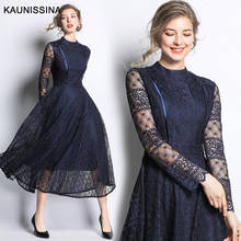 KAUNISSINA Autumn Lace Cocktail Dressd Long Sleeve A Line Party Gown Ladies Elegant Robe Cocktail Long Homecoming Dresses 2024 - buy cheap